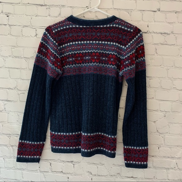 Vintage Woman’s king sleeve Crewneck Fair isle Crewneck sweater | size S petite - Picture 5 of 8